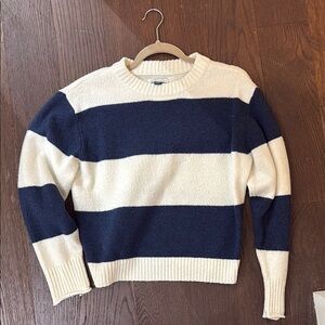 Striped Navy and Cream Women's Sweater